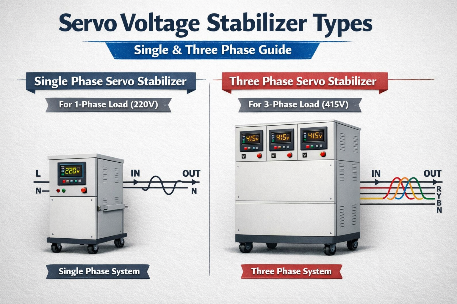 Types of Servo Voltage Stabilizers – Complete Guide for Industrial & Commercial Use